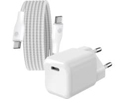 Mini USB C Adapter met USB C naar USB C Kabel - 3 Meter - 30W Snellader - Super Fast Charge