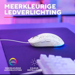 Trust GXT929W Helox - Gaming Muis - Ultra licht - RGB verlichting - 6400 DPI - Bedraad - Zwart — thumbnail 3
