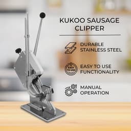 Stalen Worstklem - Handmatige Sausage Clipper - 2000 Aluminium Clips - Duurzaam Staal - 10 kg Gewicht - 590mm Hoogte - 185mm Breedte - 360mm Lengte — thumbnail 2