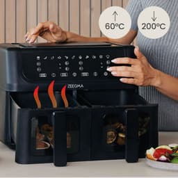 Zeegma Knapper Dual - Airfryer - 9L - 1700 W - 12 frituurprogramma's - Vetvrij Koken - Tefloncoating — thumbnail 22