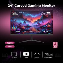 GAME HERO® 24 inch Full HD VA Curved Gaming Monitor - 165Hz - 1ms — thumbnail 2