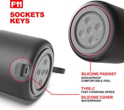 Hoogwaardige Bluetooth speake - Draagbare Bluetooth speaker - Buitenwaterdichte draadloze verbinding TWS - Mini subwoofer - voor familiefeesten en verjaardagscadeaus - Wit — thumbnail 2