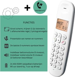ApexArte® Huistelefoon - Senioren Telefoon Vaste Lijn - GSM - Wit — thumbnail 4
