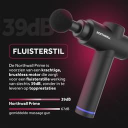 Northwall Massage Gun Professioneel Prime - Massage Pistool Inclusief Koffer en 6 Opzetstukken - Krachtig en Draadloos Sport en Relax Massage Apparaat - Massageapparaten — thumbnail 5