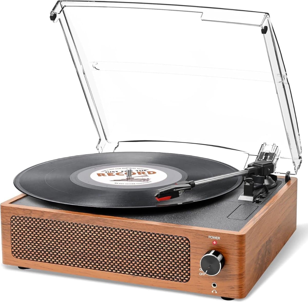 DD® Platenspeler met Speakers - Ingebouwde Speakers - Retro - 37x34x16cm - Retro Geel — afbeelding 1