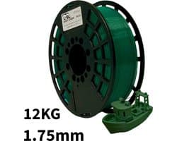 Groen PLA+ 12kg 3D Printer Filament 1.75 mm - Hoge Kwaliteit en Duurzaam - Compatibel met Creality, Bambu Lab, Esun en Andere 3D Printers - Voor 3D Printen van Prototypes, Modellen, Accessoires - voor Professioneel en Thuisgebruik