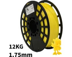 Geel PLA+ 12kg 3D Printer Filament 1.75 mm - Hoge Kwaliteit en Duurzaam - Compatibel met Creality, Bambu Lab, Esun en Andere 3D Printers - Voor 3D Printen van Prototypes, Modellen, Accessoires - voor Professioneel en Thuisgebruik