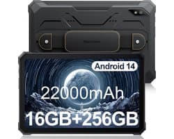 Blackview Active 8 Pro - Tablet - 16GB RAM - 256GB - Dual 4G SIM+WiFi - 10.36 inch - 22000mAh - Octa Core - Android 14 - 48MP+16MP - IP68 Waterdicht - Zwart