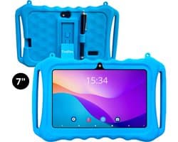 TinyPlay kindertablet Mini - 7 inch - Android 13 - Quad-core processor - 32GB - 3GB RAM - 3000 mAh batterij - Ouderlijk toezicht - kindertablet vanaf 3 jaar - tablet kinderen - verstelbare beschermhoes - Blauw