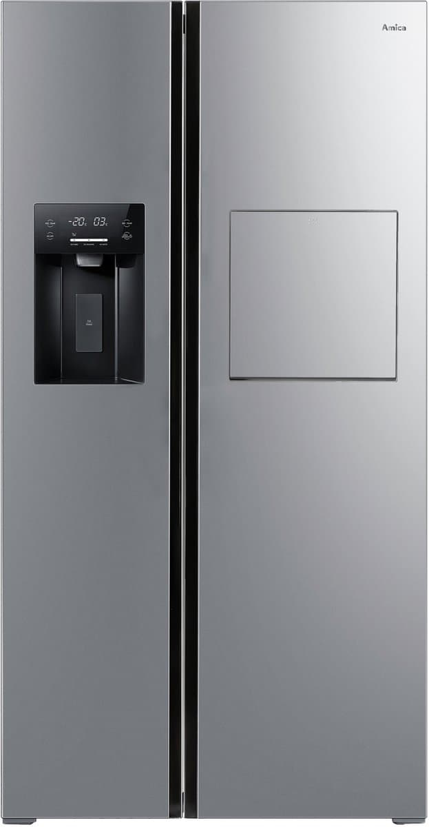 Amica AFN9561DDHX - Amerikaanse koelkast SideBySide - Water + IJs+ IJsblokjesdispenser met wateraansluiting - Home Bar — afbeelding 1