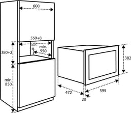 Inventum IMC3834GT - Inbouw combi-oven - Hetelucht - Magnetron - Grill - 34 liter - 38 cm hoog - Tot 220 graden - Zwart/RVS — thumbnail 3