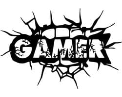 Deur - Muur sticker Gamer - Game`s - Wanddecoratie  - Wall Art Sticker- Jongens Kamer -Kinderen Speelkamer Laptop