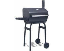 vidaXL Houtskoolbarbecue roker met onderschap zwart