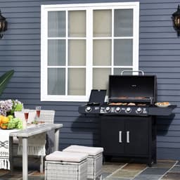 Gasbarbecue - Gas BBQ - BBQ - Barbecue - Barbeque - Grill - 5 branders - Zwart — thumbnail 2