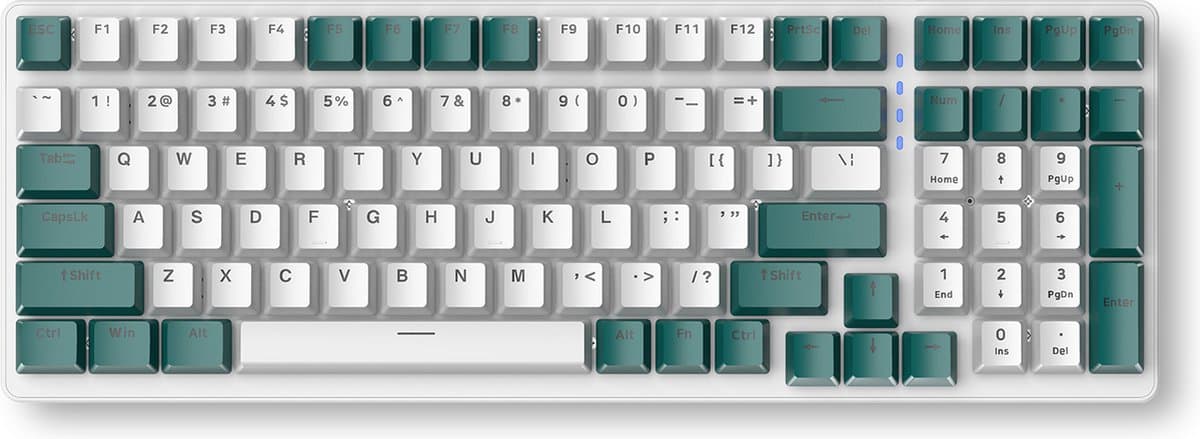 Fuegobird K3 Mechanisch Gaming Toetsenbord - 100keys - Rood Switch - QWERTY - Mechanical RGB Backlight Keyboard - WaterGreen — afbeelding 1