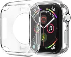 By Qubix - Siliconen case 40mm - Transparant - Geschikt voor Apple Watch 40mm hoesje - screenprotector - Bescherming iWatch - Bescherm hoesje