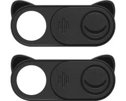 kwmobile camera cover 2x set - Camera schuifje voor laptop, telefoon of tablet - Webcam cover in zwart