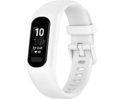 Siliconen Smartwatch bandje - Geschikt voor Garmin Vivosmart 5 siliconen bandje - wit - Strap-it Horlogeband / Polsband / Armband