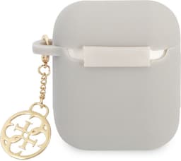 Guess Charms Silicone Case voor Apple Airpods 1 & 2 - Grijs — thumbnail 3