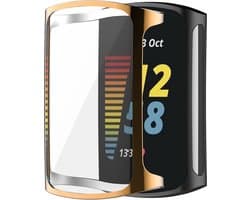 KELERINO. Full cover hoesje geschikt voor Fitbit Charge 5 - Rose Goud