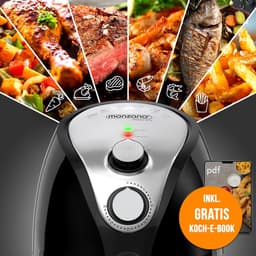 Monzana Heteluchtfriteuse - 3,6L anti-aanbaklaag 9in1 Functie - Zwart — thumbnail 4
