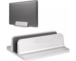 Verstelbare Verticale Laptophouder- Aluminium- Laptop, Boeken, Tablet & Mobiel houder- Laptop standaard- Anti-slip- Zilver
