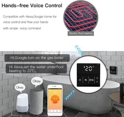 TechU™ Smart Thermostaat Thin – Zwart – Alleen voor Elektrische Vloerverwarming – App & Wifi – Google Assistant & Amazon Alexa – Persoonlijk Programma Instelbaar — thumbnail 5