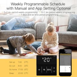 TechU™ Smart Thermostaat Thin – Zwart – Alleen voor Elektrische Vloerverwarming – App & Wifi – Google Assistant & Amazon Alexa – Persoonlijk Programma Instelbaar — thumbnail 3
