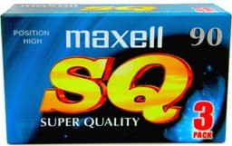 Audio Cassette Tape 3 Pack MAXELL SQ 90  / Uiterst geschikt voor alle opnamedoeleinden / Sealed Blanco Cassettebandjes / Cassettedeck / Walkman / Maxell cassettebandje. — thumbnail 1