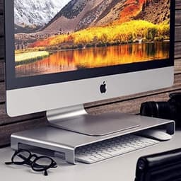 Aluminium Universele Monitor Stand - LB-555 - Computer standaard Bureau Beeldscherm verhoger - Compatibel met MacBook Pro, iMac Pro, Google Chromebook, Microsoft Surface, Dell, Asus laptop en meer — thumbnail 4