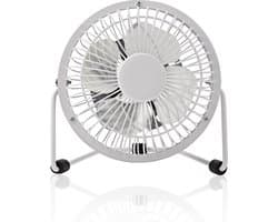 Nedis Tafelventilator - USB Gevoed - Diameter: 100 mm - 3 W - 1-Snelheid - Wit