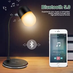 PriFri - 3 in 1 draadloze oplader, Bluetooth luidspreker, LED lamp, Zwart — thumbnail 5