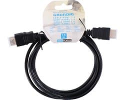 Grundig HDMI Kabel - 1.4 - Zwart - 1.5 Meter - 4K Resolutie - met Ethernet - (Ultra)HDTV - 3D - TV - PC - Laptop - Beamer - PS3 - PS4 - Xbox