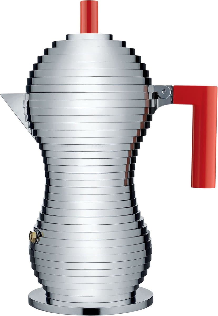 Alessi Percolator Pulcina - MDL02/6 R - Rood - 6 kops - door Michele De Lucchi — afbeelding 1