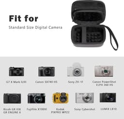 Cameratas geschikt geschikt voor Canon G7X Mark III/II, SX740 HS, Sony ZV-1F, Ricoh GR III, Panasonic Lumix TZ99, Kodak WPZ2 en andere camera's. Digitale cameratas - zwart. — thumbnail 5