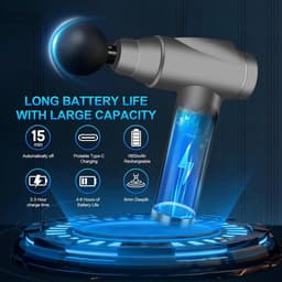 Spier Massage Gun - Percussie Massager - Spierherstel - 32 Snelheden - 15 x 5 x 20 cm - Grijs — thumbnail 4
