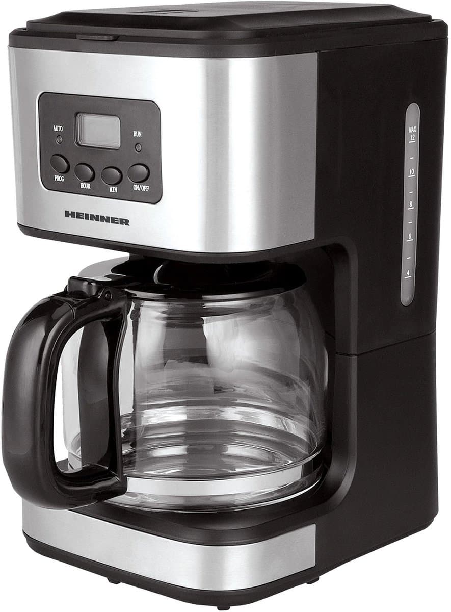 Heinner HCM-D915 Digitaal Filterkoffiezetapparaat – 900 W – Inhoud 1,5 L – LCD-display – Programmeerbare 24-uurs Timer – Warmhoudplaat – Druppelstop – Automatische Uitschakeling – Zwart/RVS — afbeelding 1