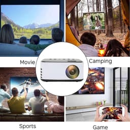 Mini projector HD 1080P - Draagbaar voor buitengebruik - Ondersteunt draadloze schermprojectie - ShopVlot — thumbnail 3