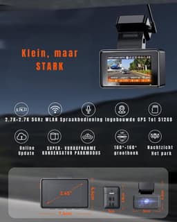 QORA® Dual Dashcam - Voor en Achter Camera – Auto Camera Met Nachtzicht – Zwart - 9cm x 8cm x 3cm; 900 g — thumbnail 2