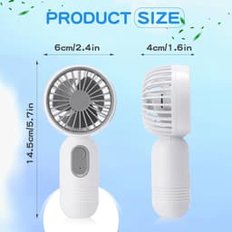 Set van 6 mini draagbare ventilatoren, schattig en lichtgewicht, compact en draagbaar, 3 windsnelheden, USB oplaadbaar, unisex, geschikt voor binnen- en buitengebruik, make-up en op reis (zwart, roze, paars). — thumbnail 2