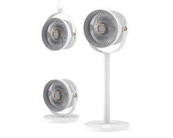KZQ Statiefventilator - Ventilator Staand - Herlaadbaar - 5 Windsnelheden - 4 Verstelbare Hoogtes - Voor Thuis En Kantoor - Grijs — afbeelding 1