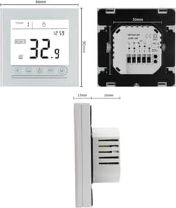 Slimme Thermostaat - Temperatuurregelaar Vloerverwarming - Energie Besparen - Wifi Bediening - 86x86mm - Wit — thumbnail 4