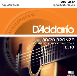 D'Addario EJ10 Snaren voor Akoestische Gitaar (10-47) Extra Light — thumbnail 1