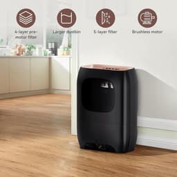 Elektrische Stoffer - Automatische Prullenbak - Snel Vuil Verwijderen - Handsfree Werking - 1500W Kracht - Zwart — thumbnail 5