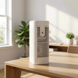Draagbare Aircooler - Mobiele Persoonlijke Luchtkoeler met Water/Ijs - Met LED - verlichting - Geluidsarm - Oplaadbaar - 1200mAh Accu - Compact Formaat - 3 Standen — thumbnail 3
