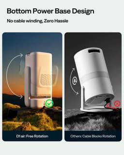 Aurzen EAZZE D1 Air Smart Beamer – Full HD 1080P – 300 ANSI – Netflix – Prime Video – YouTube – Dual-Band WiFi (2.4/5GHz) - Bluetooth 5.2 – HDR10 – Dolby Audio - Cloud White — thumbnail 3