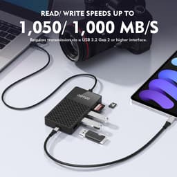 Draagbare SSD Hub - Externe Opslag - Bestanden Overzetten - 3-in-1 Functionaliteit - 1 TB - Zwart — thumbnail 4