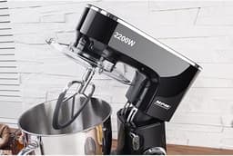 Keukenmachine met Weegschaal - Bakmixer Robot - Deeg Kneden - Planetair Systeem - 6.5 Liter Kom - Zwart RVS — thumbnail 4