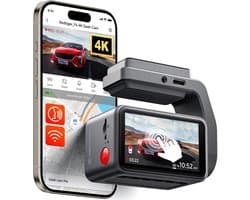 SnelShoppen - 4K Dash Cam Auto Camera met 2.2 inch Touch Screen, Nachtzicht, GPS, WiFi, 32GB Kaart, 24U Monitor en Spraakbesturing