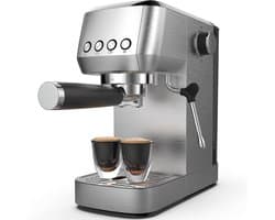 CM1662 Halfautomatische Espressomachine - 1350W Semi-Automatische Espresso Koffiemachine - 20 Bar Ulka-pomp – Melkopschuimer – 1,3 L Watertank – RVS